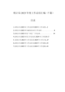 統(tǒng)計(jì)局2023年度工作總結(jié)匯編（7篇）