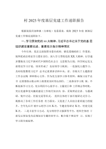 村2023年度基層黨建工作述職報(bào)告