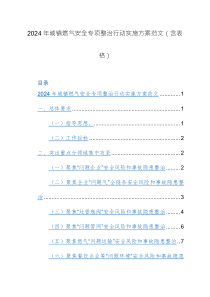 2024年城鎮(zhèn)燃氣安全專項整治行動實施方案范文