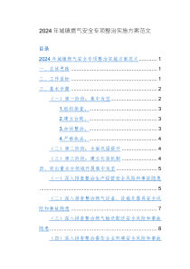 2024年城鎮(zhèn)燃氣安全專項整治實施方案范文