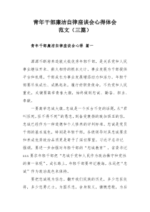 青年干部廉潔自律座談會心得體會范文（三篇）