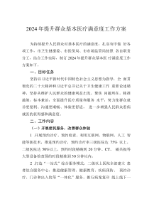 2024年提升群眾基本醫(yī)療滿意度工作方案