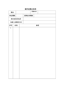 律師庭前準備工作實務--【通用類】1--1進展記錄單
