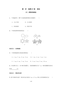 【★】2023-2024學年初中第二學期9年級數學人教版下冊課時練第27章《27.1 圖形的相似 》