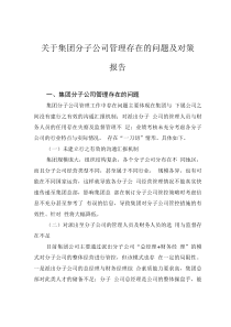 關(guān)于集團(tuán)分子公司管理存在的問題及對(duì)策報(bào)告