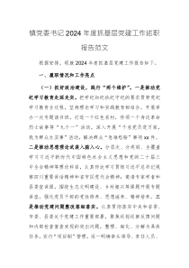 黨委書(shū)記2024年度抓基層黨建工作述職報(bào)告范文