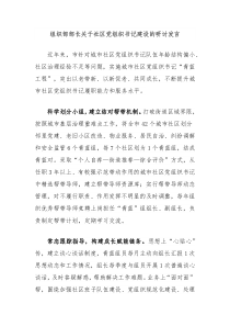 組織部部長(zhǎng)關(guān)于社區(qū)黨組織書(shū)記建設(shè)的研討發(fā)言