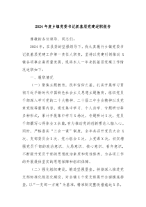 2024年度鄉(xiāng)鎮(zhèn)黨委書記抓基層黨建述職報告
