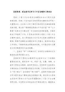 縣委常委、政法委書記學(xué)習(xí)三中全會精神心得體會