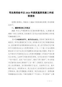 司法局黨組書記2024年度抓基層黨建工作述職報(bào)告