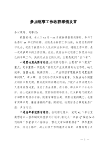 參加巡察工作收獲感悟發(fā)言
