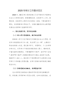 2025年審計(jì)工作要點(diǎn)范文