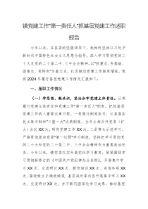 黨建工作”第一責(zé)任人“抓基層黨建工作述職報告范文