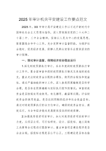 2025年審計(jì)機(jī)關(guān)平安建設(shè)工作要點(diǎn)范文