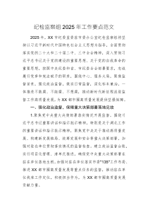紀(jì)檢監(jiān)察組2025年工作要點(diǎn)范文