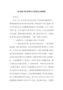 在2025年全市審計工作會議上的講話