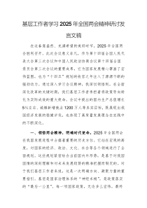 基層工作者學習2025年全國兩會精神研討發(fā)言文稿