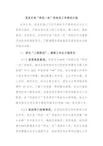 某縣打造“兩優(yōu)一先”黨組織工作情況匯報(bào)