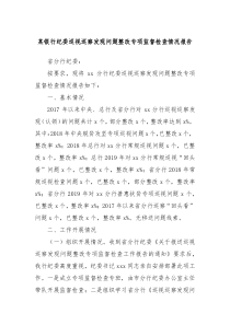 某銀行紀(jì)委巡視巡察發(fā)現(xiàn)問題整改專項(xiàng)監(jiān)督檢查情況報(bào)告