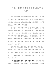 年輕干部能力提升專題培訓(xùn)班學(xué)習(xí)心得
