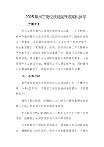 2025年員工崗位技能提升方案供參考