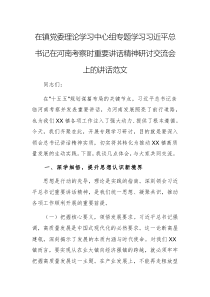 黨委理論學(xué)習(xí)中心組專題學(xué)習(xí)習(xí)近平總書記在河南考察時(shí)重要講話精神研討交流會(huì)上的講話范文