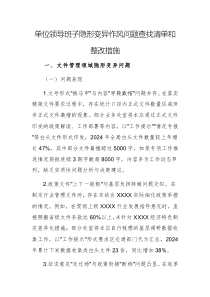 兩篇：2025年單位領(lǐng)導(dǎo)班子隱形變異作風(fēng)問(wèn)題查找清單和整改措施范文
