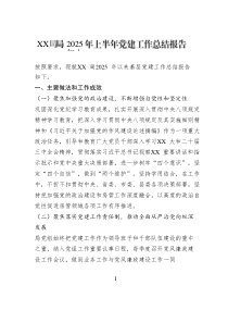 XX局2025年上半年黨建工作總結(jié)報(bào)告