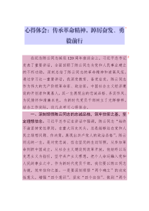 心得體會(huì)：傳承革命精神_踔厲奮發(fā)_勇毅前行